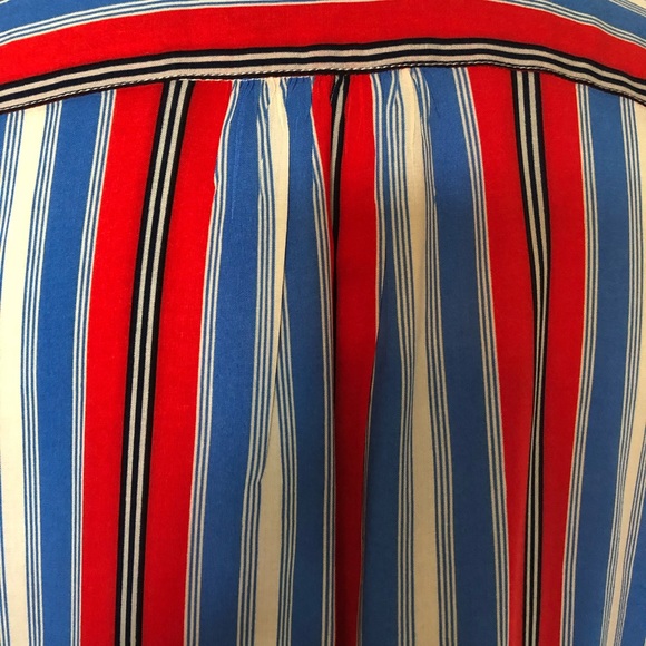 Jones New York Red/Cobalt Blue/White Blouse - Picture 6 of 8